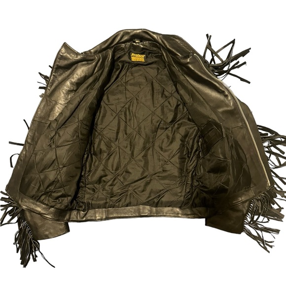 Vintage Protech Leather Apparel Black Biker Motorcycle Jacket Medium size 40 - Picture 6 of 16